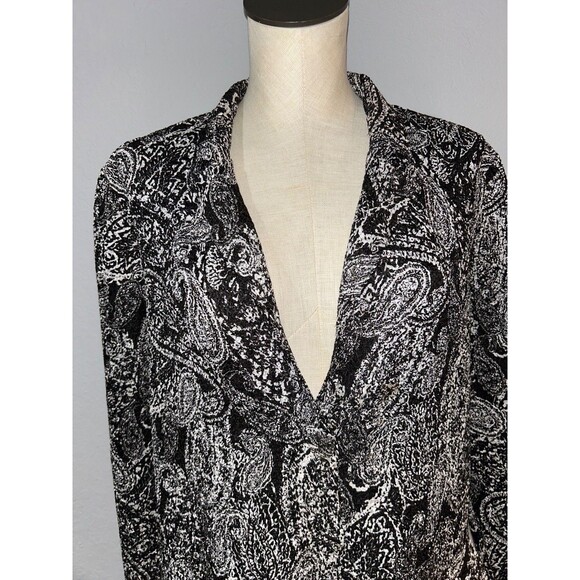 Chico’s Travelers Women’s Size 3/XL Paisley Crinkle Evening Blazer Jacket - Picture 2 of 9